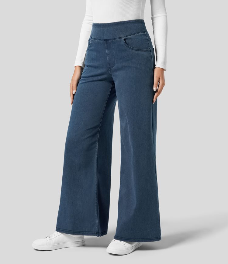 Elona | Comfy Elastische Broek met Hoge Taille