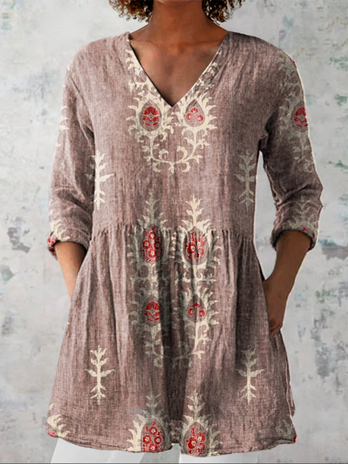 Josefien | Lange blouse met V-hals