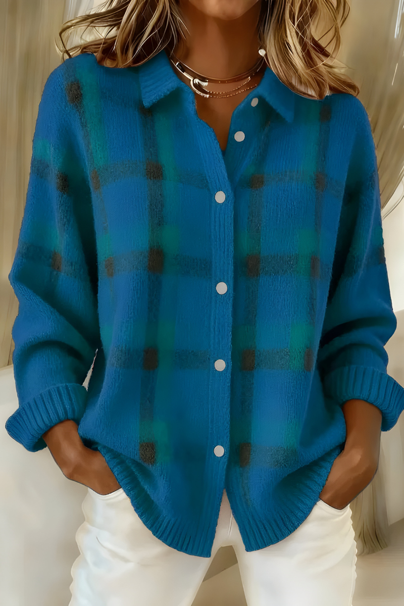 Lunelien | Stijlvolle Geruite Cardigan