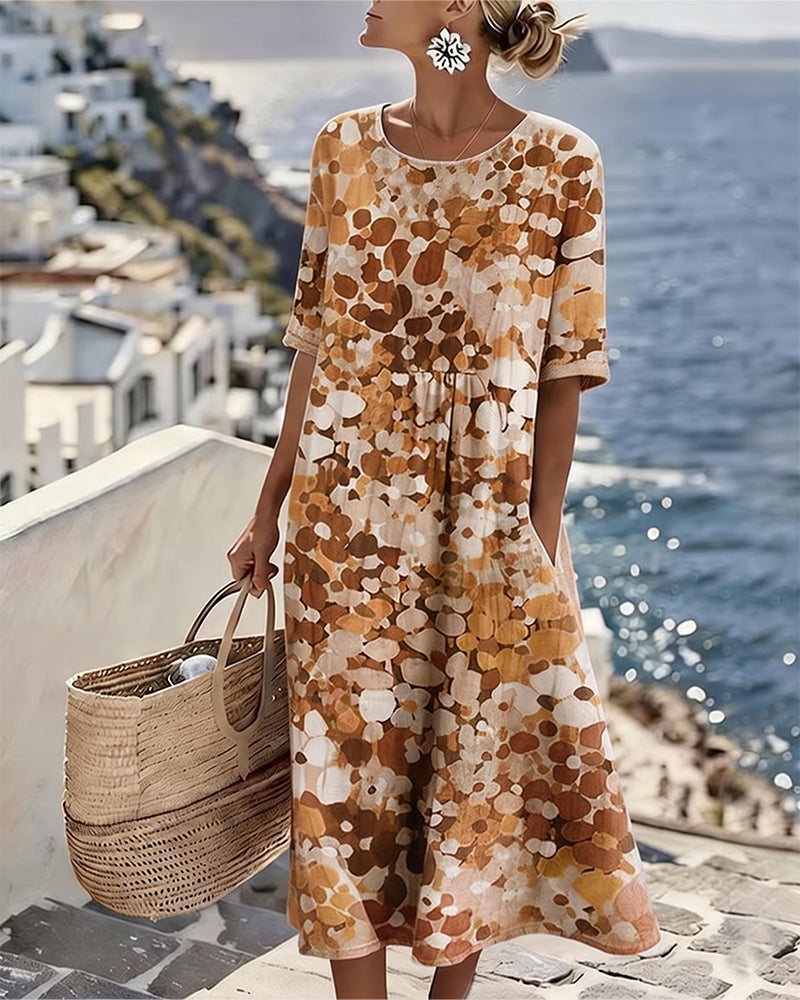 Emery | Elegante zomerse midi-jurk met bloemenprint