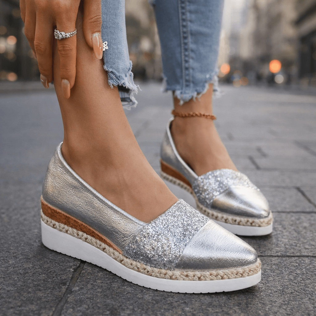 Rosalind | Luxe sneakers met glitter en sleehak