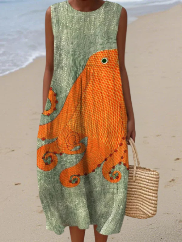 Tess™ Oceanic Midi Jurk