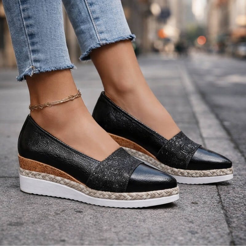 Rosalind | Luxe sneakers met glitter en sleehak