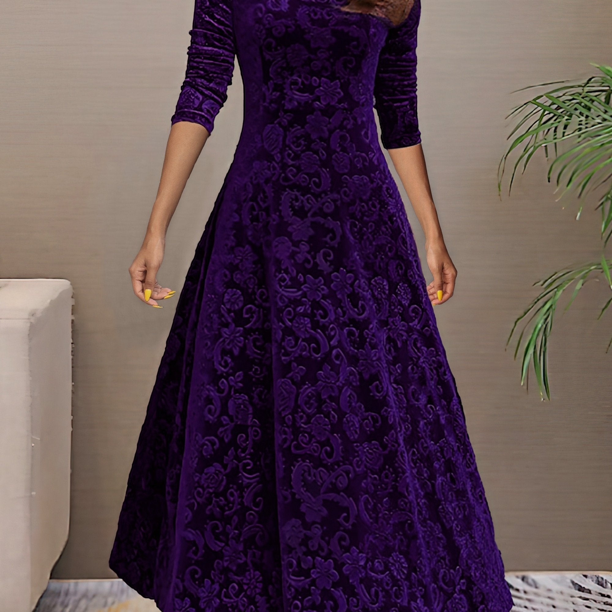 Denise | Fluwelen elegante jurk
