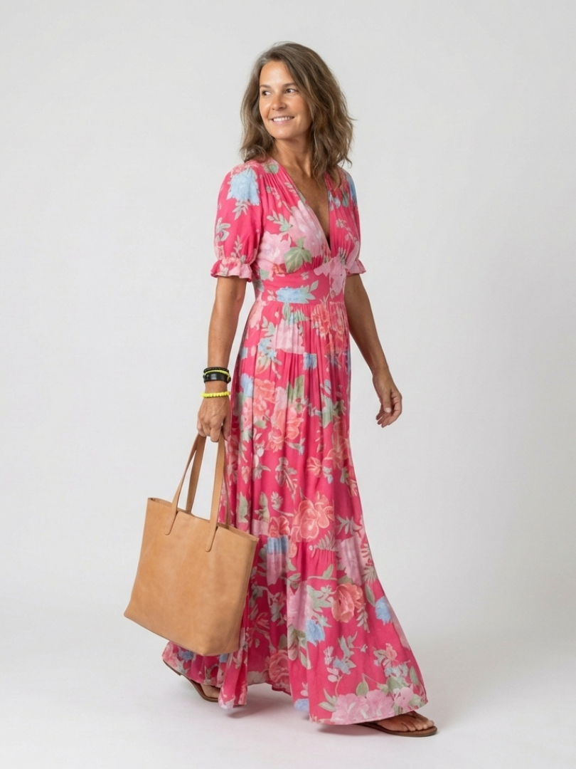 Yasmina | Maxi-jurk met bloemenprint