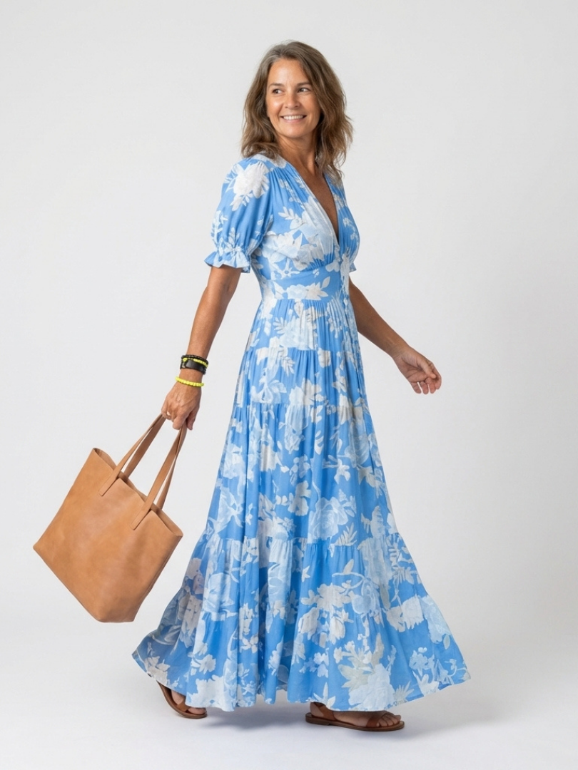 Yasmina | Maxi-jurk met bloemenprint