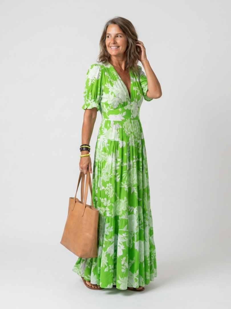 Yasmina | Maxi-jurk met bloemenprint