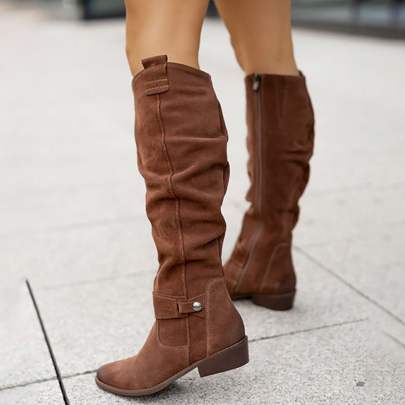 Zavira | Elegante, warme suede laarzen voor dames
