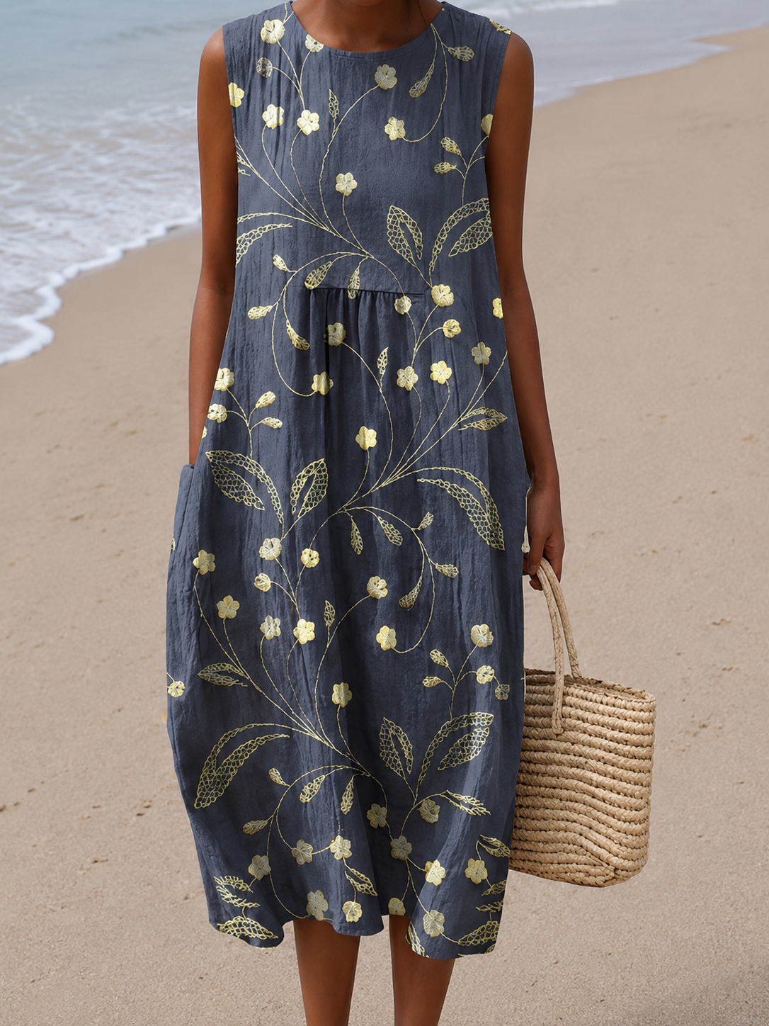 Eveline | Midi-jurk met bloemenprint