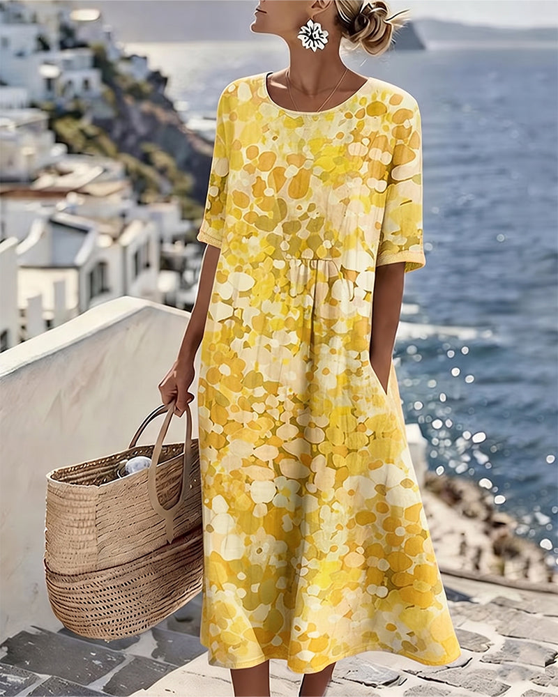 Emery | Elegante zomerse midi-jurk met bloemenprint