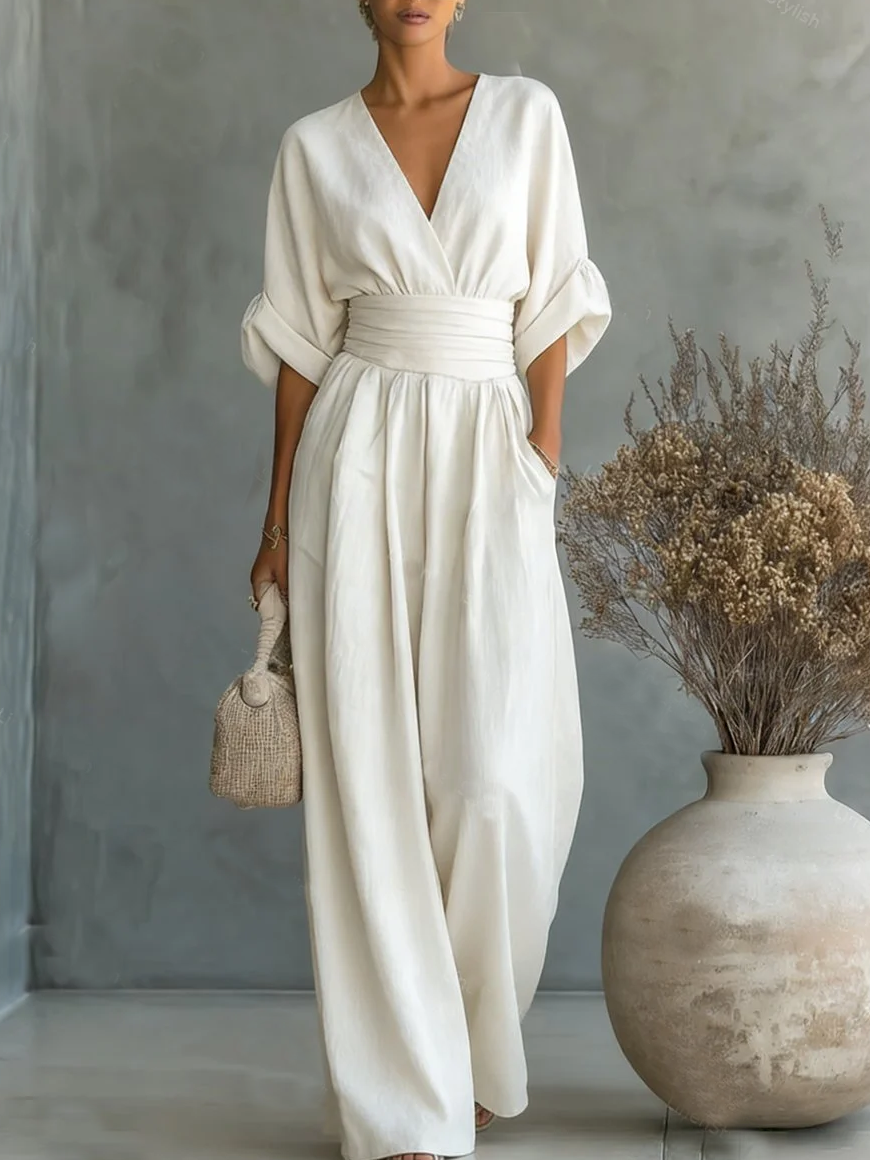 Suzana | Jumpsuit met V-hals en hoge taille