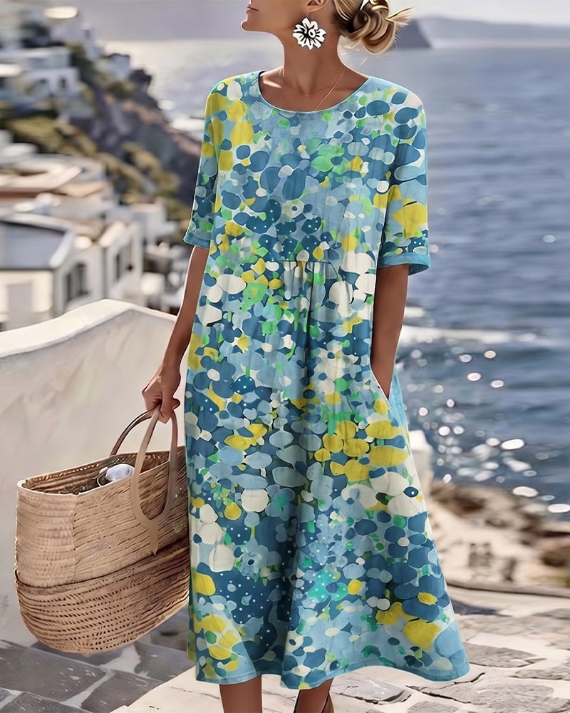 Emery | Elegante zomerse midi-jurk met bloemenprint