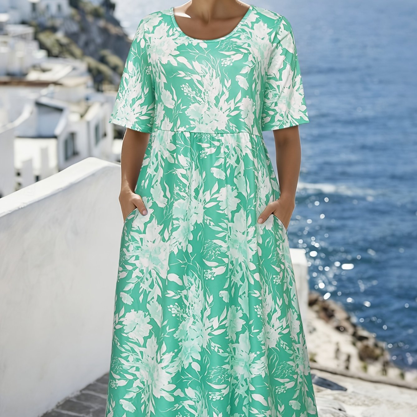 Sabine | Bohemian-stijl midi-jurk in kuststijl