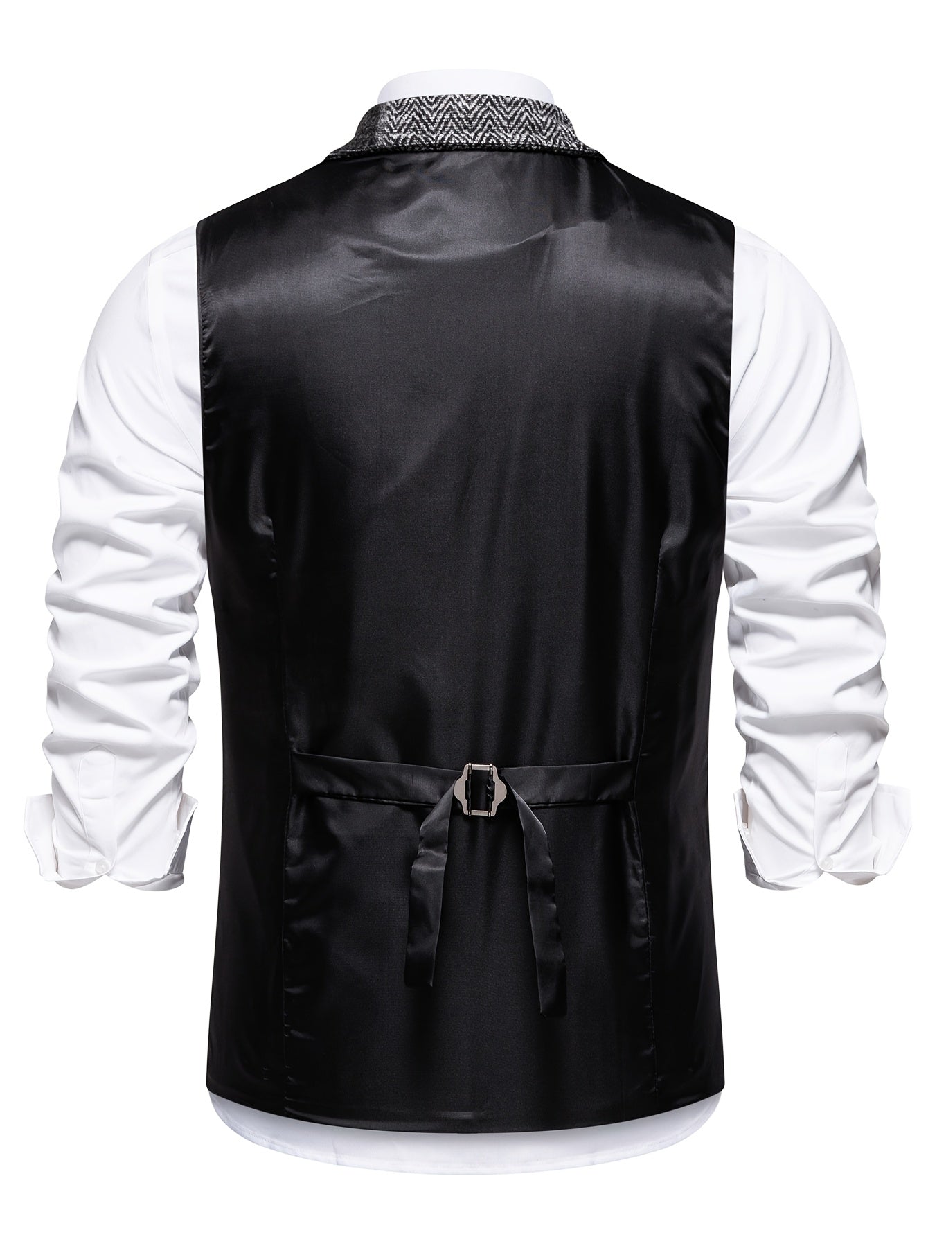 Darren | Patchworkvest met visgraatpatroon