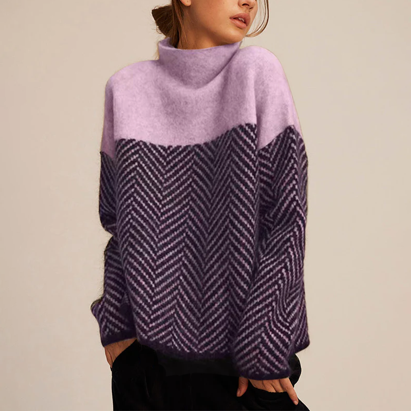 Isabelle | Trendy Trui Met Hoge Kraag