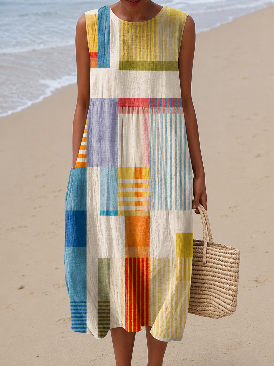 Claudette | Geometrische midijurk