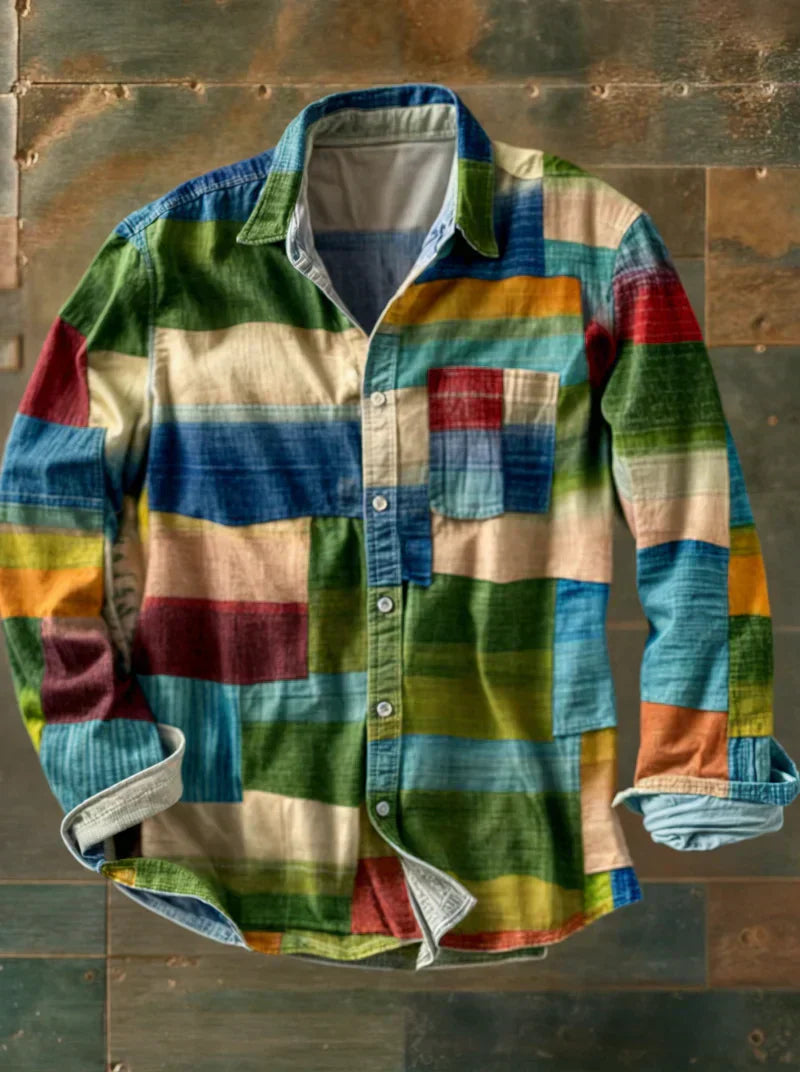 Jeff | Premium Patchwork Overhemd – Unieke Stijl & Comfortabele Pasvorm