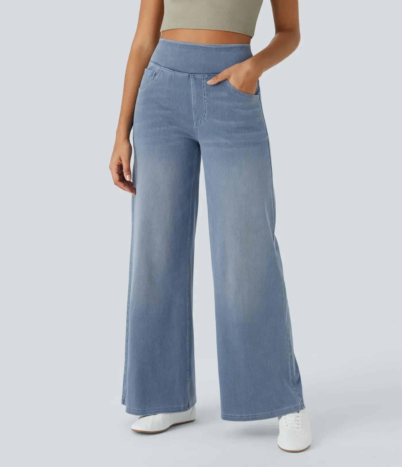 Elona | Comfy Elastische Broek met Hoge Taille