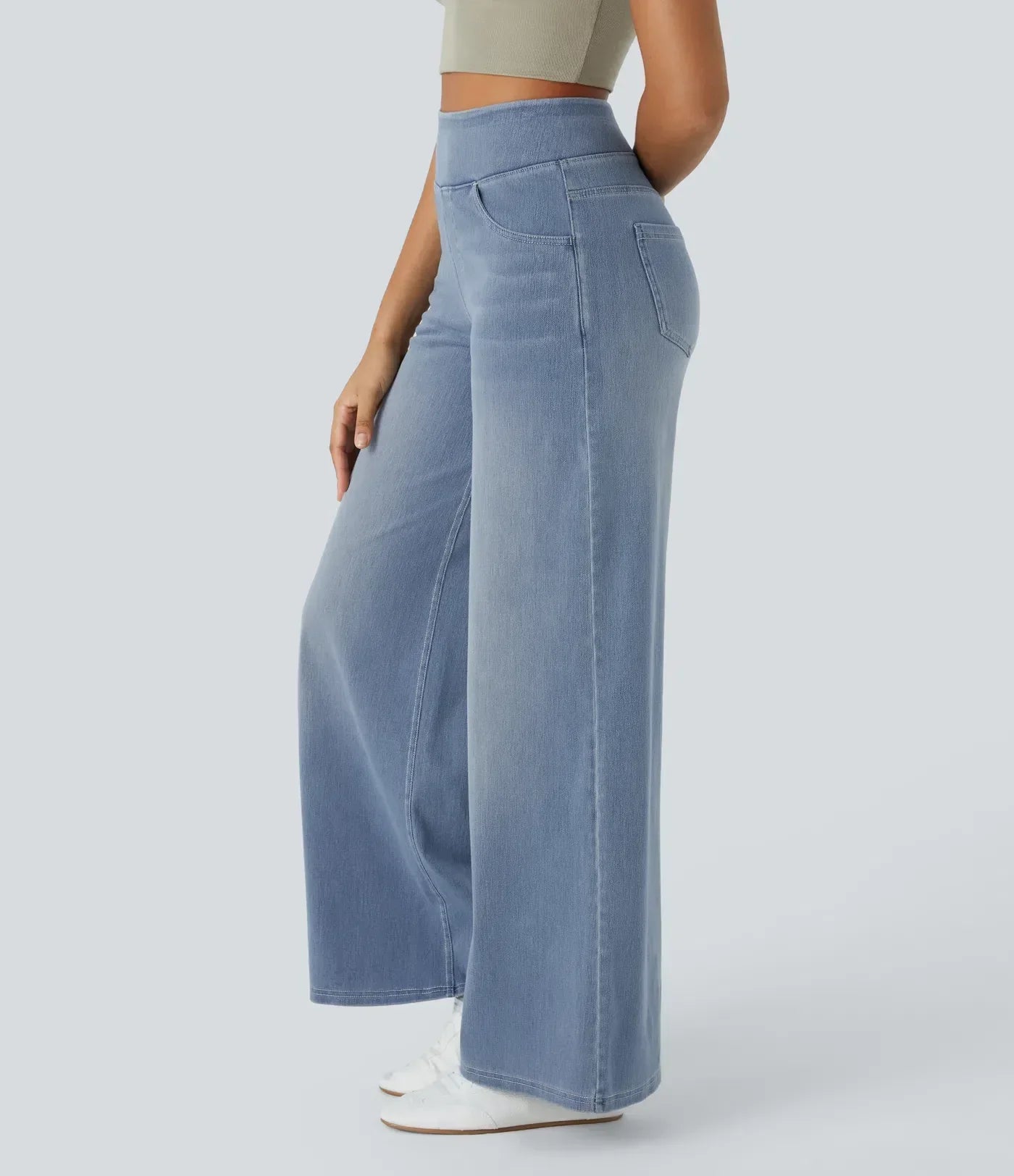 Elona | Comfy Elastische Broek met Hoge Taille
