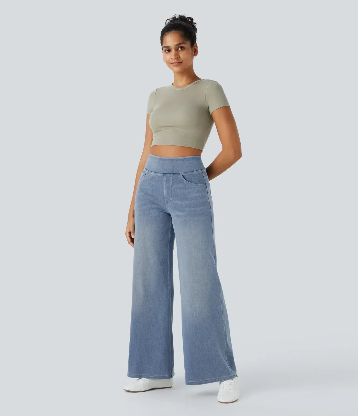 Elona | Comfy Elastische Broek met Hoge Taille